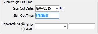 Create Absence Event - Sign Out (populated, 1)