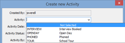 Create New Activity (Activity)