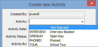Create New Activity (Activity, cut down)