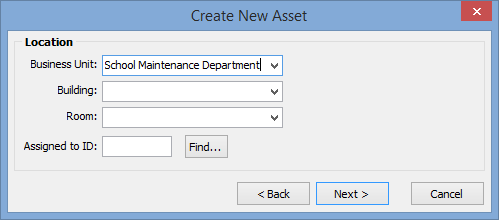 Create New Asset - Location (modify creditor invoice)