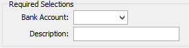 Create New Pay (cut down, required selections area)