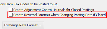 Create Reversal Journals when Changing Posting Date if Closed field (highlighted)