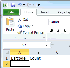 Create Stocktake Merge File (excel Header Row)