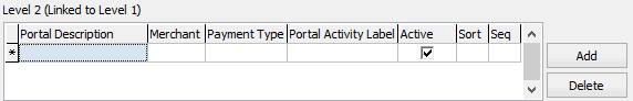 Creating a debtor account payment category (add button, highlighted)