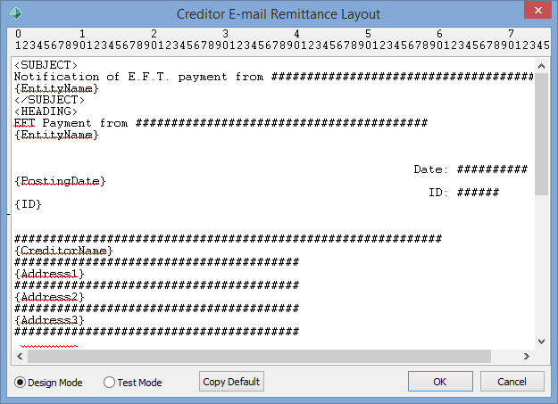Maintaining the remittance layout