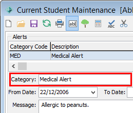 Current Student Maintenance - Alerts tab (cutdown for whats new v65)