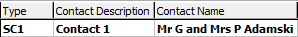 Current Student Maintenance - Contacts tab (SC1 contact)