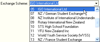Current Student Maintenance - NZMOE tab (Exchange Scheme field)