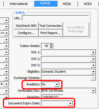 Current Student Maintenance - NZMOE tab (cut down)