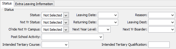 Current Student Maintenance - School tab (cut down)