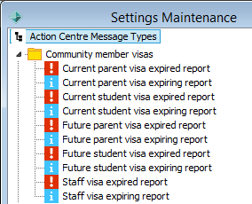 Current student visa expiry (Action Centre messages)