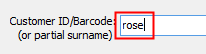 Customer ID/Barcode (partial surname search)