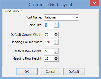 customise grid layout window