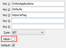 DefaultsReportsFlag configuration setting
