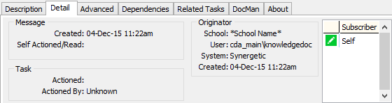 Details tab (Community Maintenance - Action Centre tab)