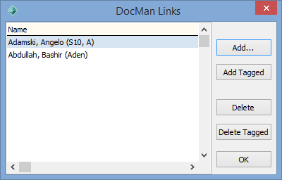 DocMan Links window