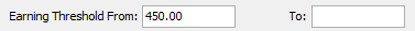 Earning Threshold field