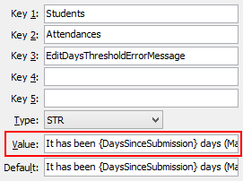 EditDaysThresholdErrorMessage configuration setting