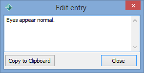 Edit entry window