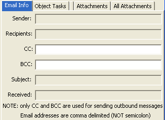 Email Info tab (for what's new)