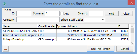 Enter the details to find the guest window