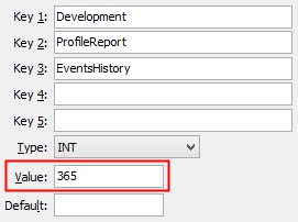 EventsHistory configuration setting