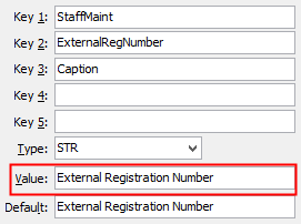 ExternalRegNumberCaption configuration setting