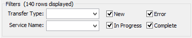 Filters area fields (Message Queues tab)