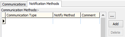 Future Student Maintenance - Current Comms tab (notification methods sub-tab)
