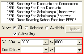General Ledger Finance Reports - Details tab (GL COA, Cost Cntr range, v59 what's new)