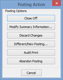 Posting Action window (GL Journal Entry)