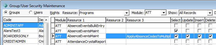 Group Security Maintenance window