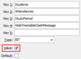HideTimetableClashMessage configuration setting
