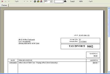 Preview highlighted invoice