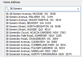 Home Address tab (Address validation example)