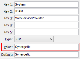 IDAMWebServiceProvider configuration setting