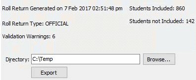 Import-Export Student Data - MOE tab (Export area fields)