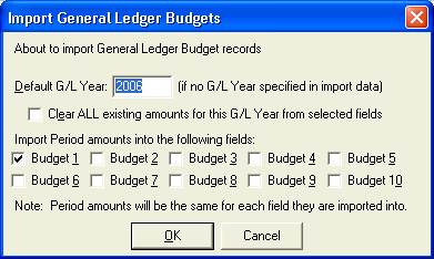 Import General Ledger Budgets window