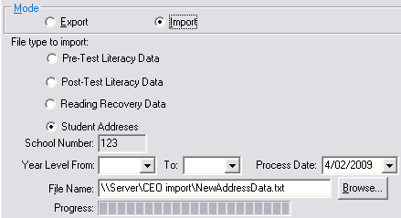 Import/Export Student Data - CEO tab (cut down)
