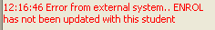Import Export Student Data - ENROL Batch Process tab (upload trace, error)