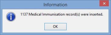 Information (Immunisation bulk entry)