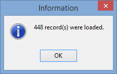 information - n record(s) were loaded