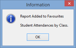 Information - Report Added to Favourites