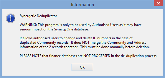 Information - Synergetic Deduplicator