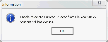 Information - Unable to delete Current Student from File Year