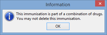 Information window (This immunisation is part of a combination of drugs...)