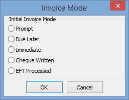 Invoice Mode window