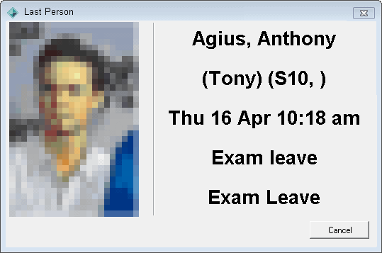 Last Person (exam leave)
