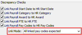 Link Mode field (highlighted)