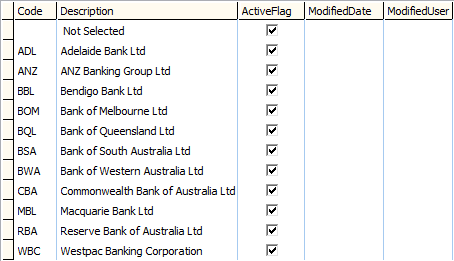 Lookup table maintenance - luBank lookup table